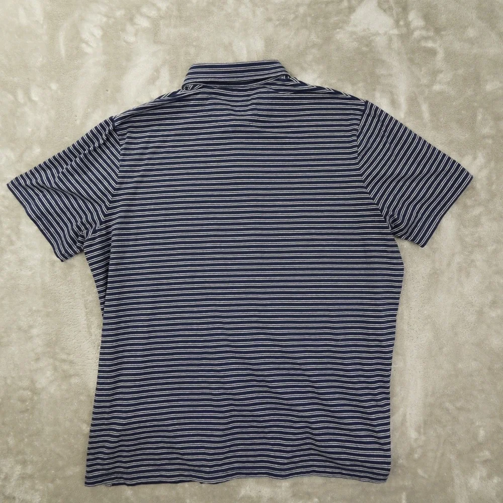 Polo Ralph Lauren Performance Polo Shirt Men's XXL Navy Blue White Stripe Preppy